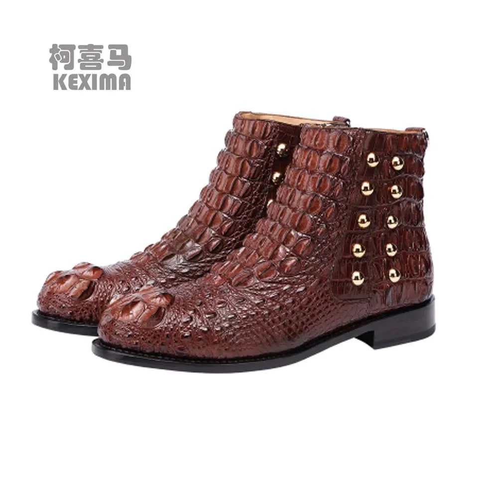 Genuine Crocodile Leather Business Zip Boots product photo