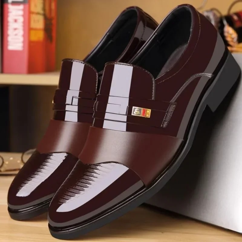 Leather Shoes for Men Wedding Formal Oxfords Business Casual Office Work Shoes for Men Classic Luxury Pointy Men's Dress Shoes product photo