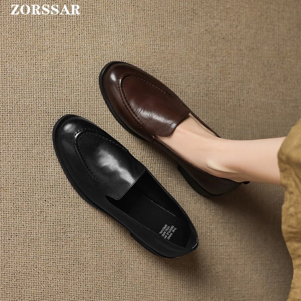 Premium Leather Round Toe Loafers product photo