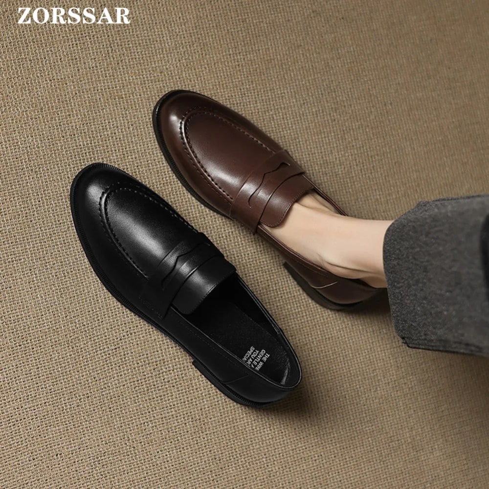 Premium Leather Round Toe Loafers product photo