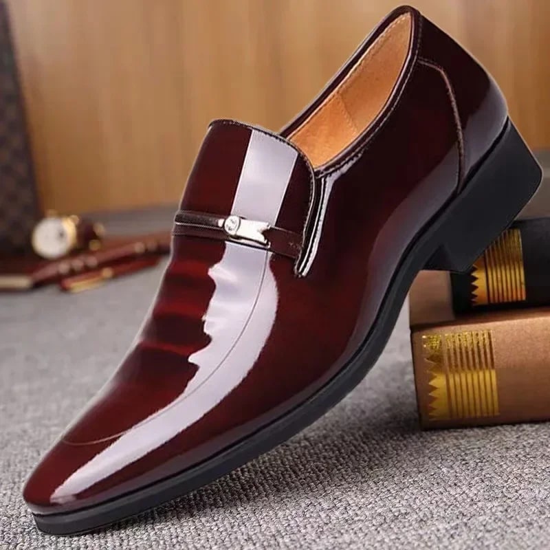 Luxury Business Oxford Leather Shoes Men Breathable Patent Leather Formal Shoes Plus Size Man Office Wedding Flats Male Black product photo