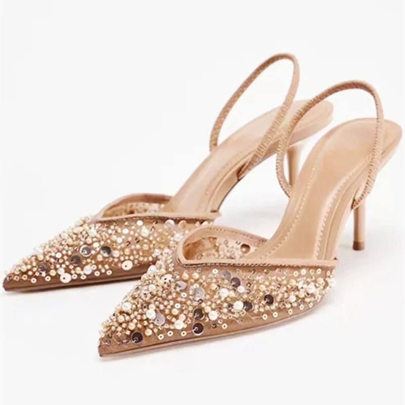 Luxury Bling Mesh High Heels – 2025 Elegant Party Edition product photo