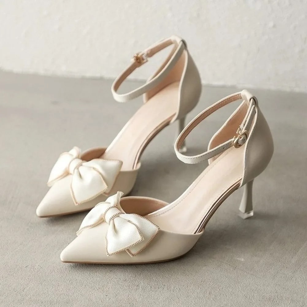 Butterfly Knot Pointed Toe Stiletto Heels – Bridal & Party Elegance product photo