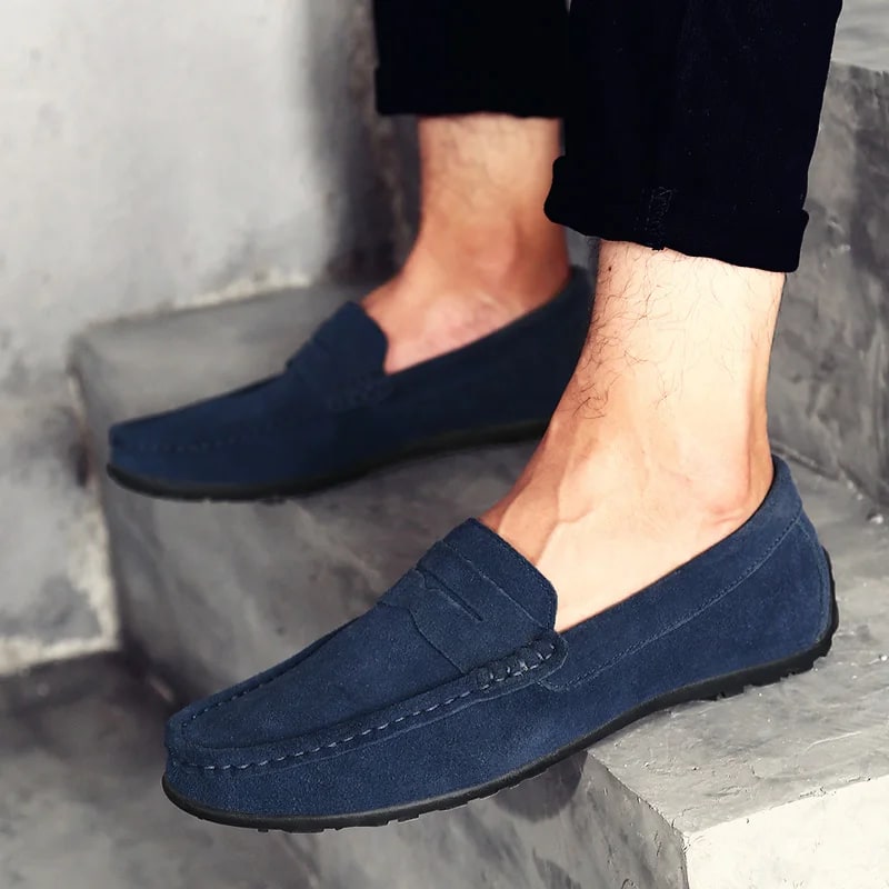 Handmade Suede Leather Men's Loafers – Fashion Slip-On Flats product photo