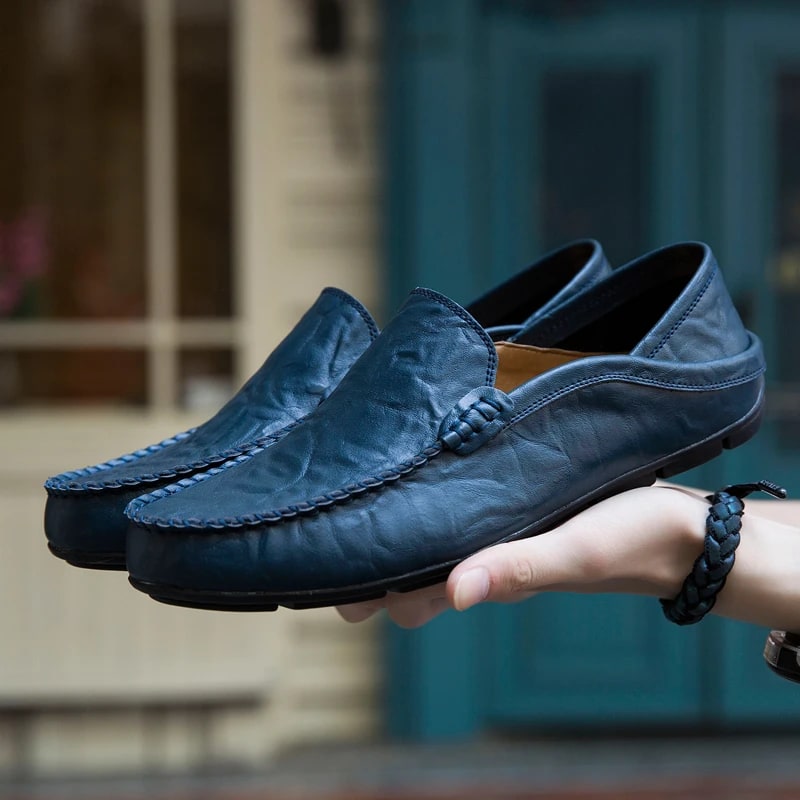 Casual Genuine Leather Men's Loafers | Luxury Italian Moccasins product photo