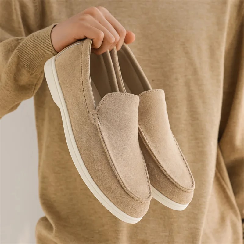 Men's Classic British Style Suede Loafers – Lightweight Moccasins product photo