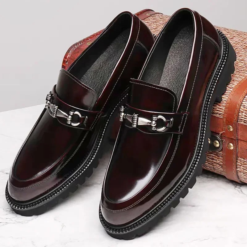 Men's Dress Leather Shoes Horse Street Buckle High Quality Men's Oxford Shoes Wedding Party Office Formal Shoe Large Size 38-48 product photo