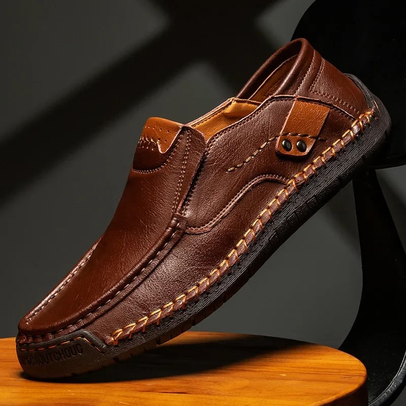 Handmade Italian Genuine Leather Men's Loafers – Driving Shoes product photo