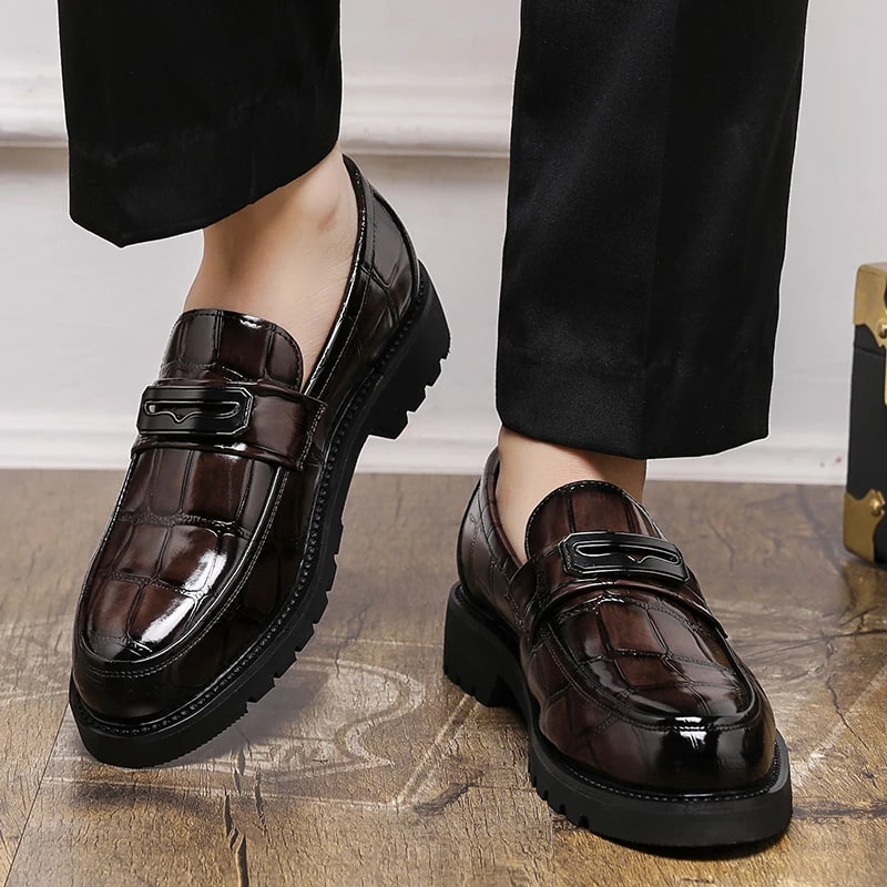 Minimalist Thick Soled Leather Shoes product photo