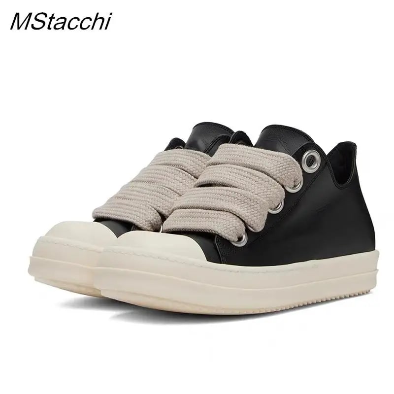 Black Leather Platform Sneakers for Women – Zipper Casual Shoes product photo