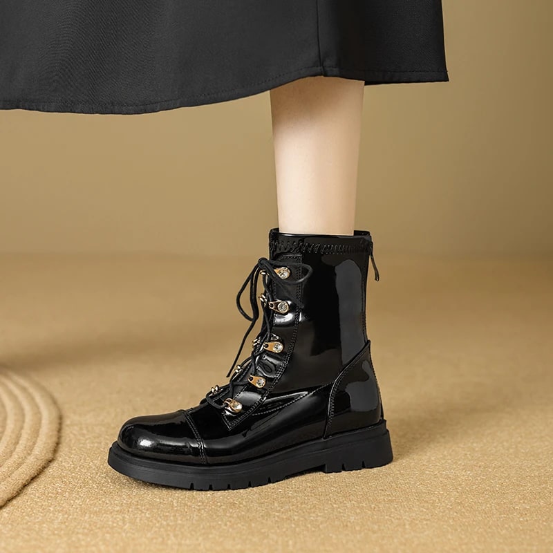 British Style Knight Ankle Boots – Thick Bottom Winter Short Boots product photo
