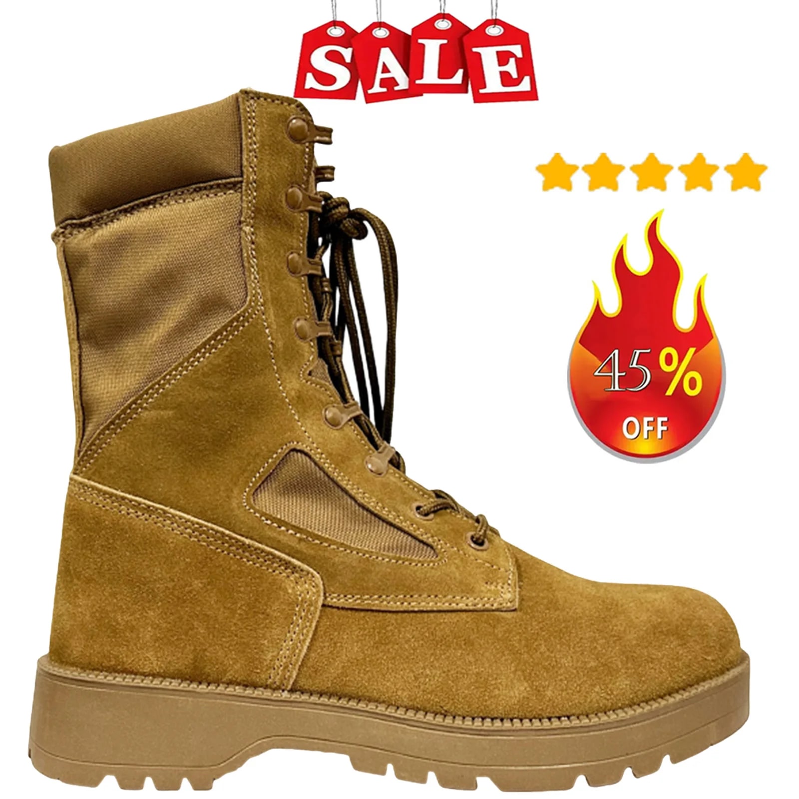 Leather Tactical Combat & Desert Hiking Boots product photo