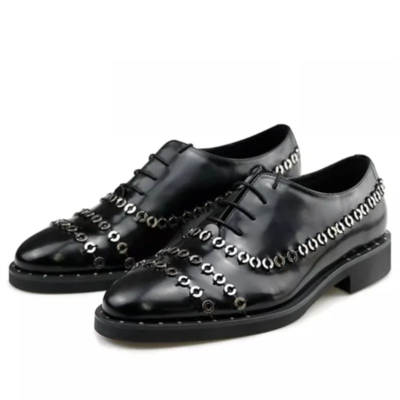 New Design Fashion Metal Leather Shoes – Modern Derby Oxford product photo