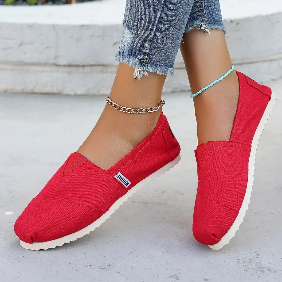 New Solid Color Square Toe Mesh Loafers Shallow Women Flats Shoes Soft Bottom Knit Ballet Flats Shoes Casual Slip on Boat Shoes product photo