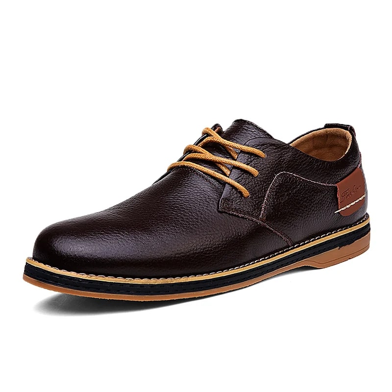 New Spring Autumn Fashion Men Shoes Men Leather Oxfords Shoes Casual Lace-up Formal Business Wedding Dress Shoes Big Size 38-48 product photo