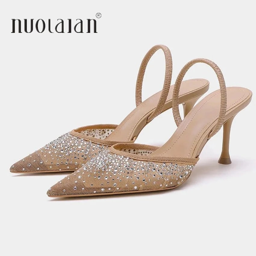 Scarpins Slingback com Cristais e Mesh product photo