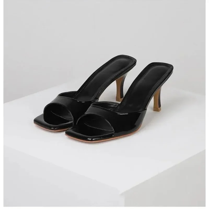 Elegant Square Toe High Heel Slippers – 2025 Designer Edition product photo