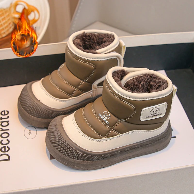 Winter Plush Snow Boots For Children – Thick Warm Waterproof Cotton Shoes for Kids product photo
