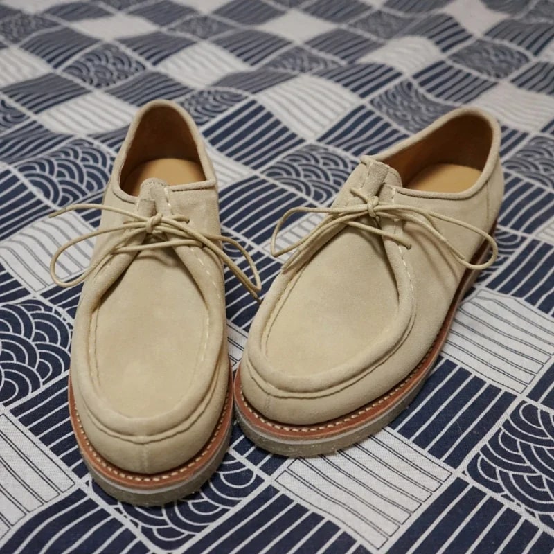 Outdoor Men's Retro Derby Shoes New Loafers Shoes Suede Leather Shoes product photo