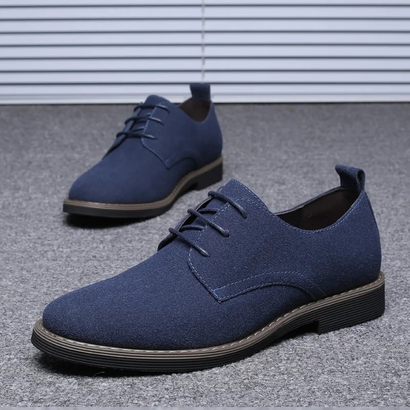 Plus Size 38-48 Men Casual Shoes Men's Suede Shoe Lace Up Blue Oxford Shoes for Men Flats Luxury Breathable Dress Shoes for Male product photo