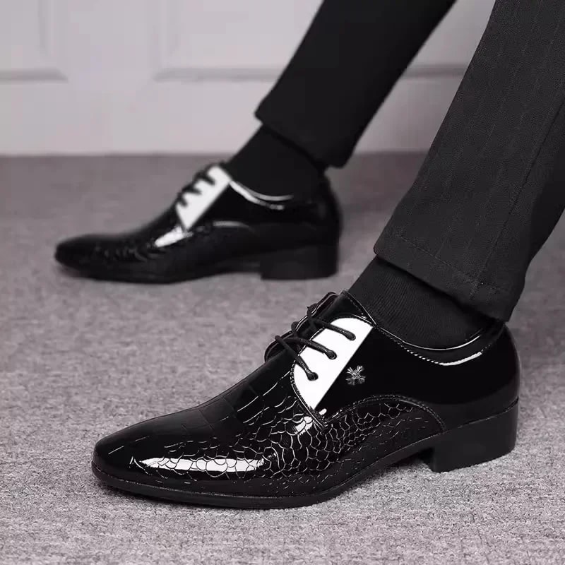Italian Luxury Patent Leather Oxford Shoes – Men's Formal Wedding Shoes product photo