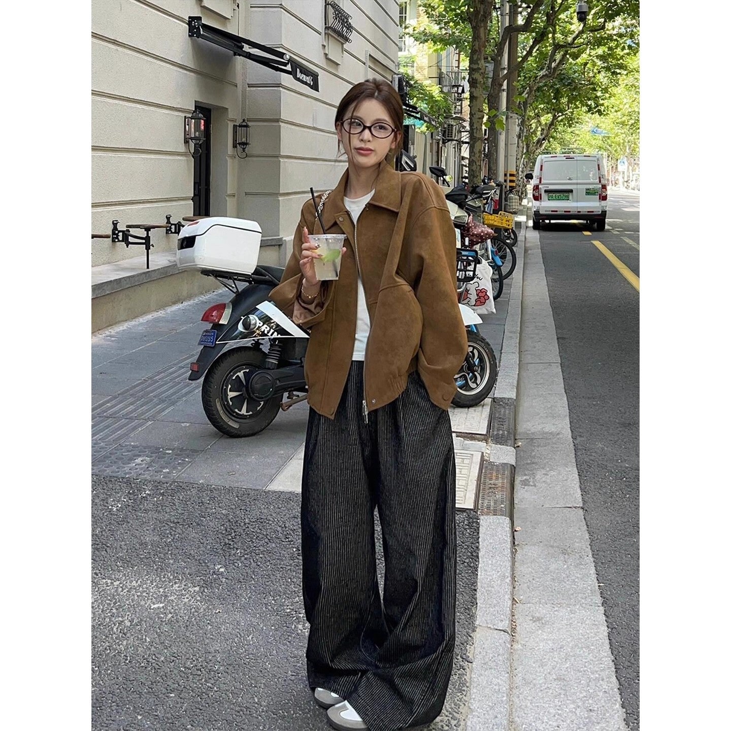 Premium Small Stand-collar Loose Casual Jacket Top product photo
