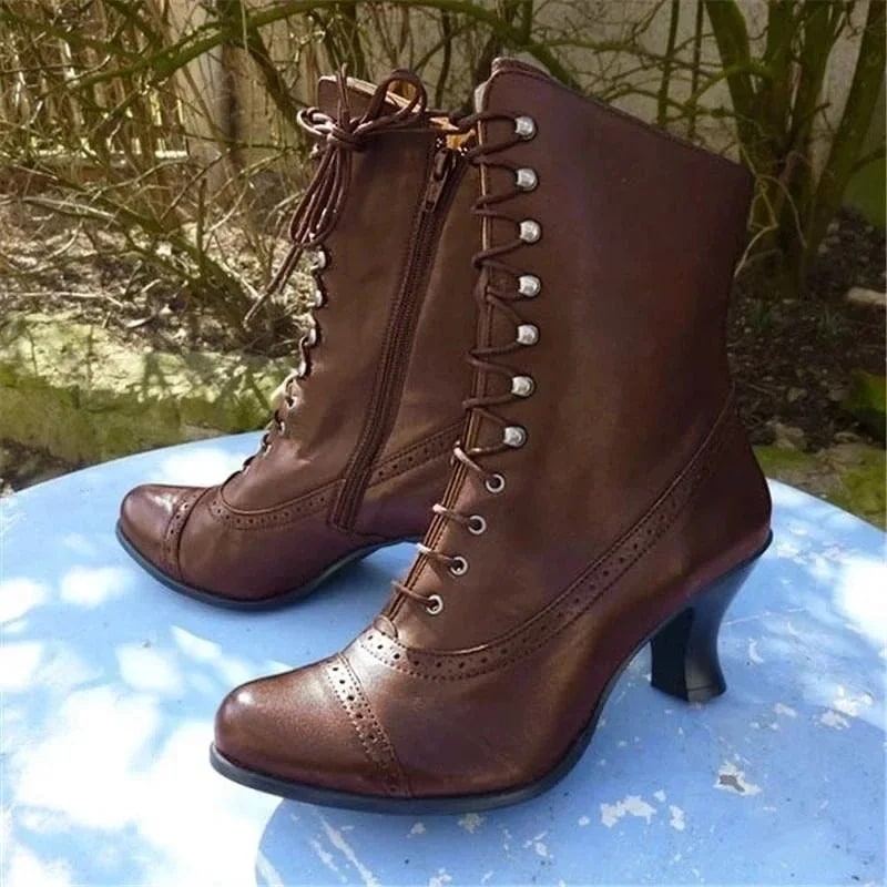Victorian Lace-Up Biker Boots product photo