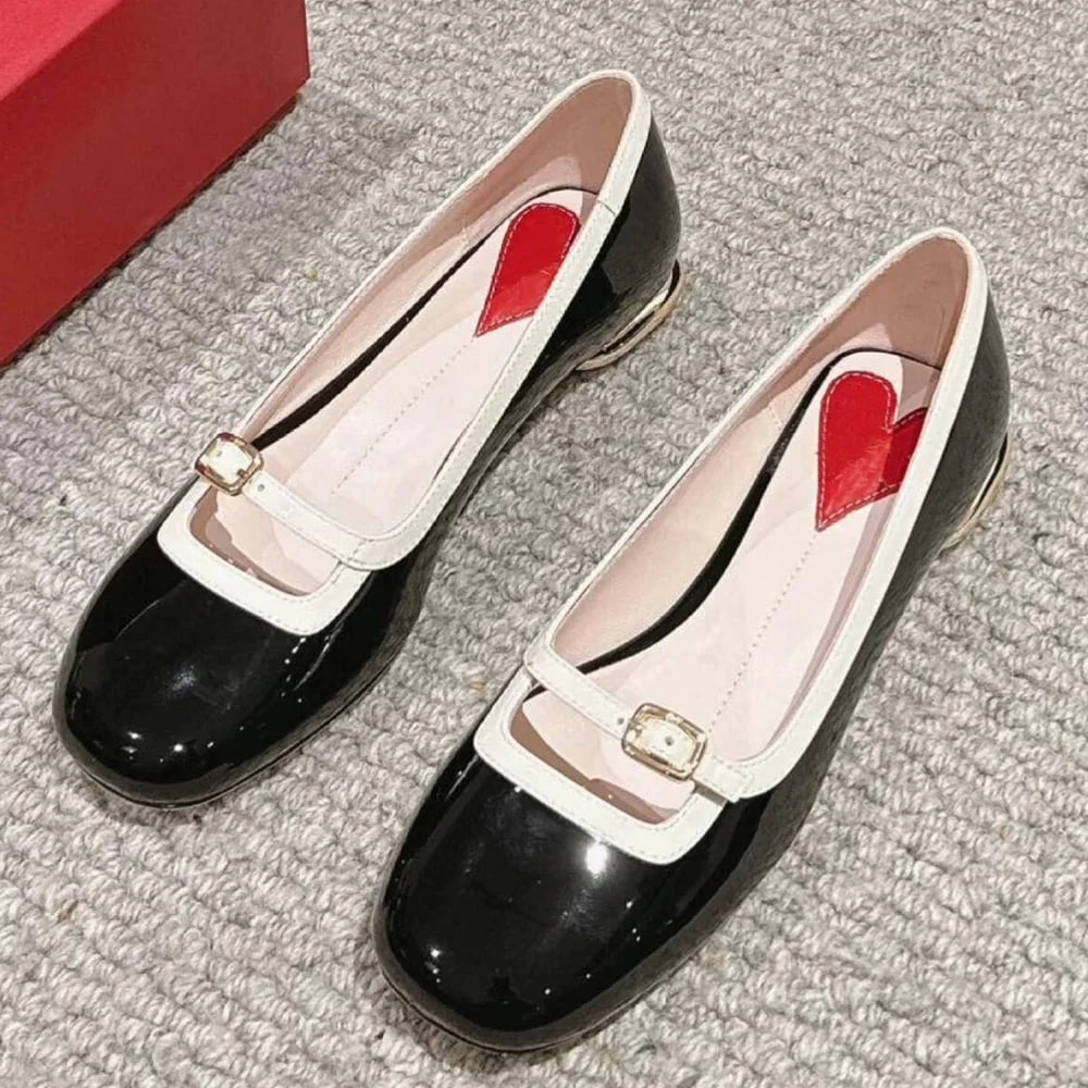 Red Love Patent Leather Mary Janes product photo