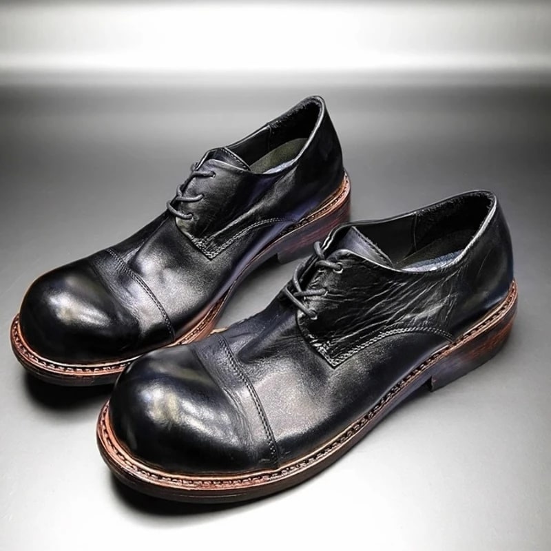 Handmade Washed Horsehide Derby Shoes product photo