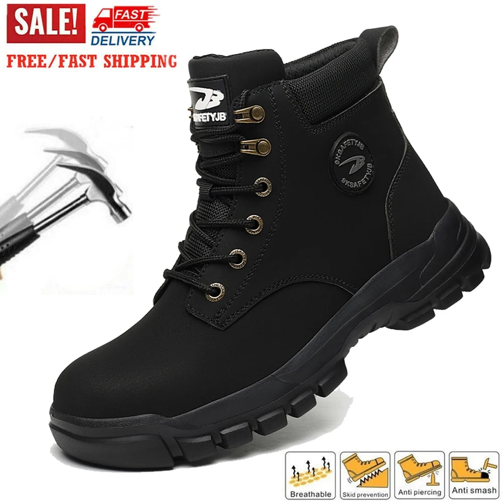 Men's High-Top Steel Toe Safety Boots – Anti-Smash Work Sneakers product photo