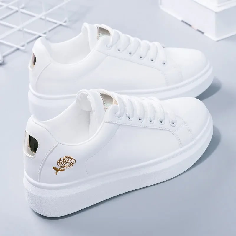 Embroidered Flower Sneakers for Women – Casual Floral Shoes product photo