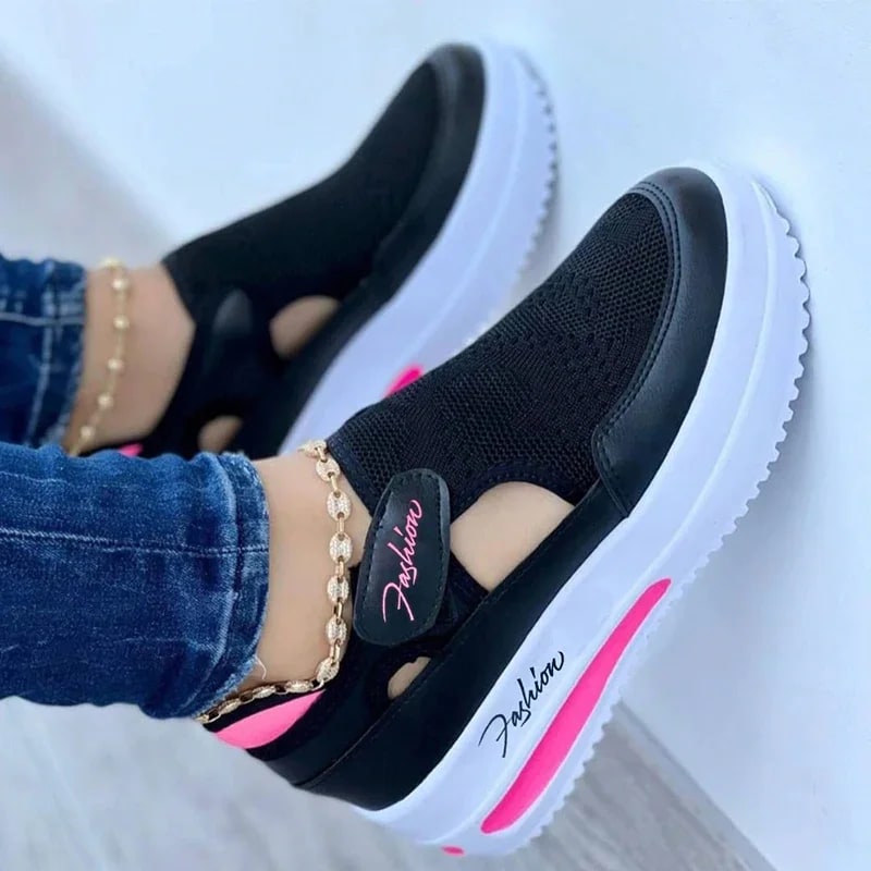 Platform Canvas Sneakers for Women – Casual Tennis Shoes product photo