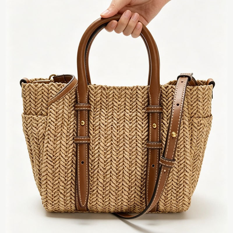 Straw Woven Hand-held Shoulder Crossbody Bag product photo