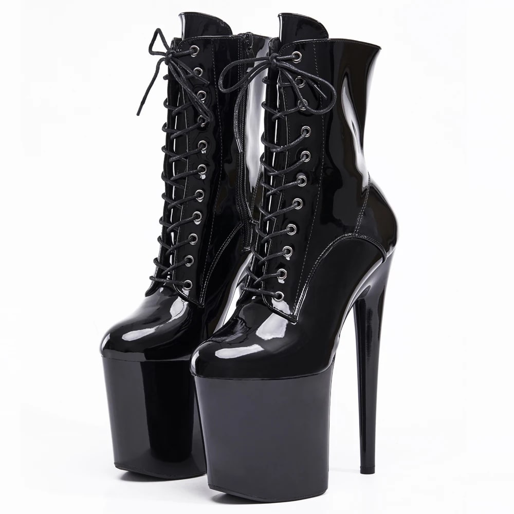 Stripper 8″ Platform Lace Up Cтрипы Pole Dance Ankle High Boots In Stock Fast Shipping Size36-43 product photo