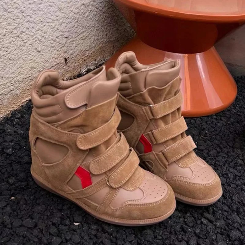 Thick-soled Casual Sneakers New Women's Versatile Fashion Casual Shoes Stylish Retro High-top Design Comfortable Sports Shoes product photo