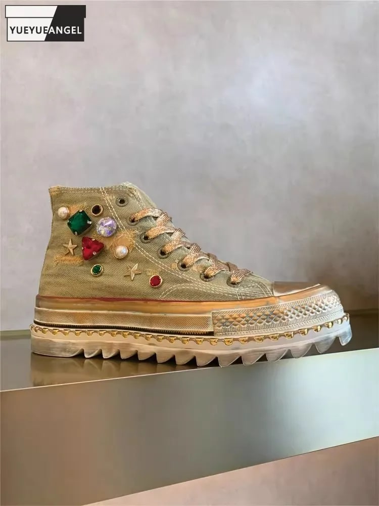 Luxury Rhinestone Platform Sneakers – 2025 Fashion Shoes product photo