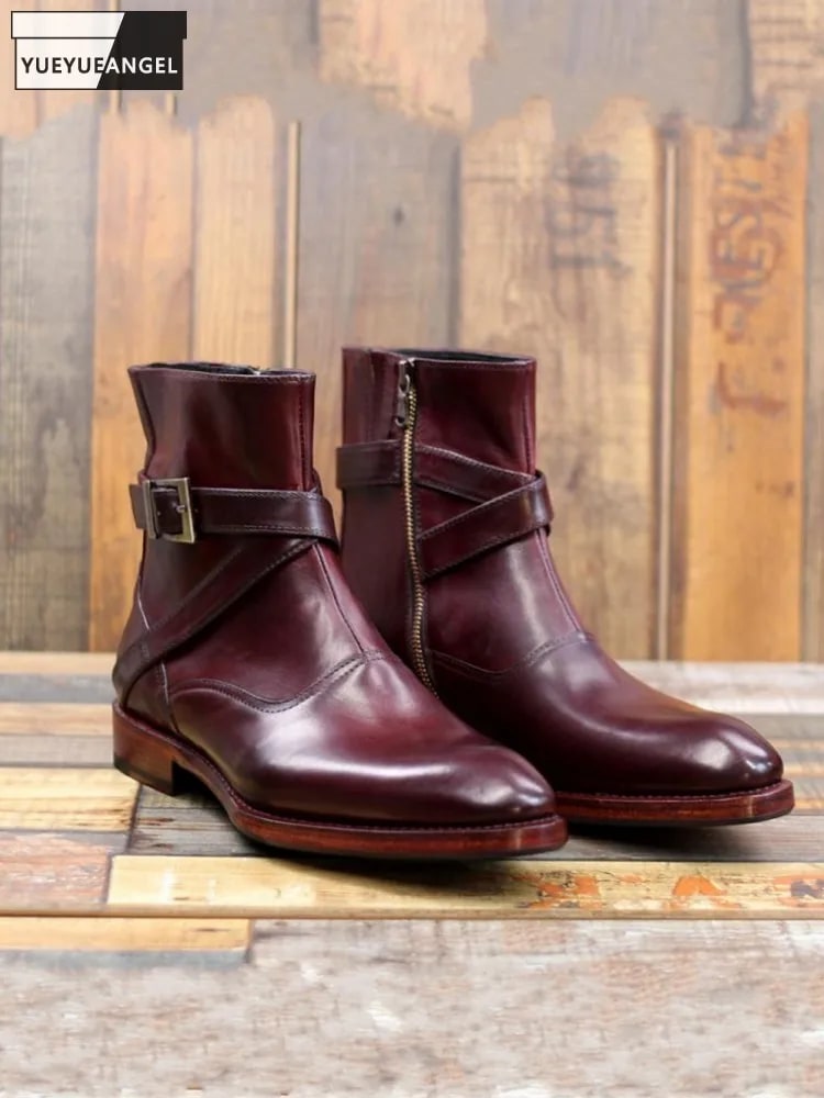 Handmade Pointed Toe Cowhide Boots product photo