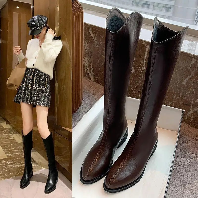 Pointed Toe Knee-High Boots product photo