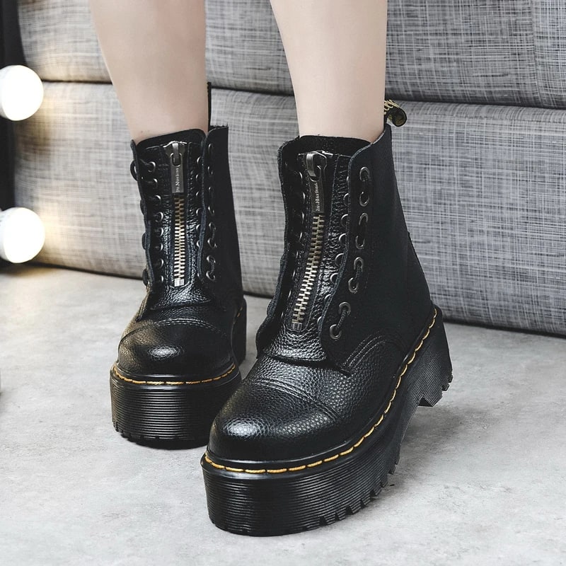 Genuine Leather Platform Boots product photo
