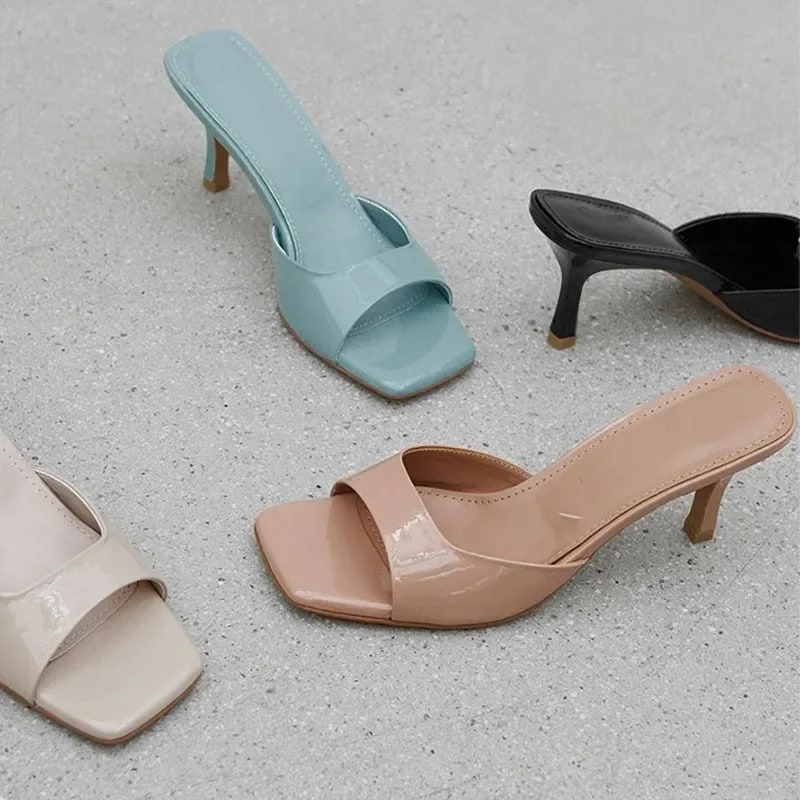 Korean Style Square Toe High Heels product photo
