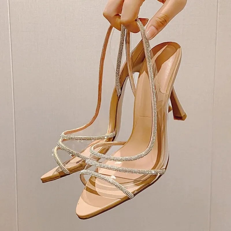 Rhinestone Transparent Slingback Pumps product photo