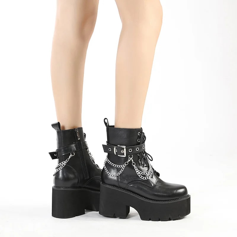 DHCHBJ Gothic Platform Low-Top Sneakers – Punk Style Casuals product photo