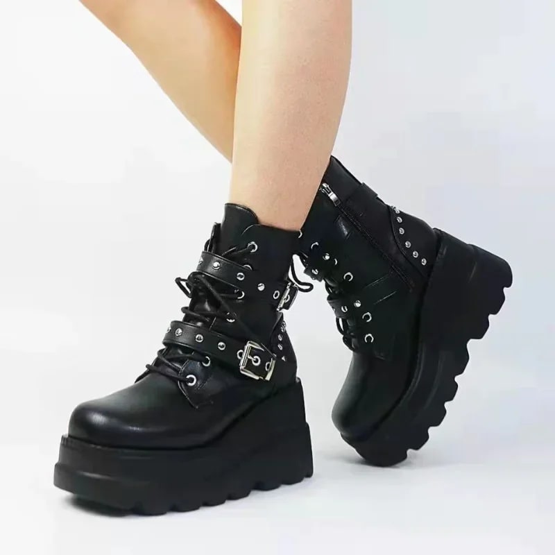 Platform Ankle Boots | Gothic High Heels product photo