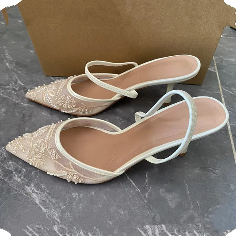 Floral Mesh Slingback Stilettos product photo