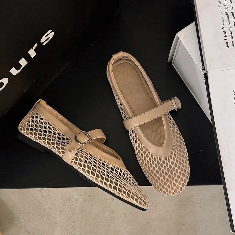 Hollow Mesh Mary Jane Flats product photo