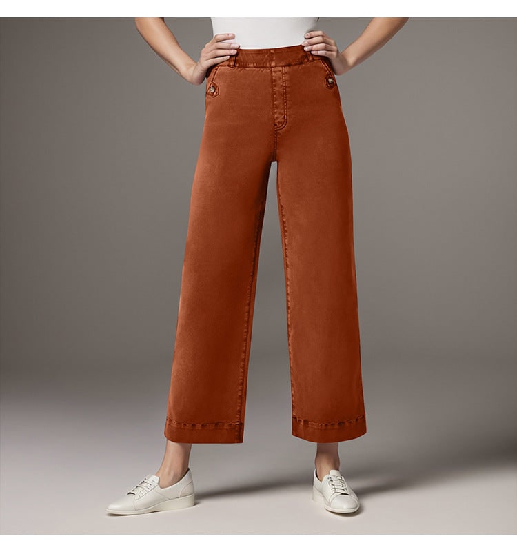 Women's Straight-leg Wide-leg Cropped Jeans product photo