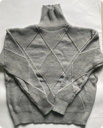 Women's Turtleneck Three-dimensional Rhombus Sweater product photo