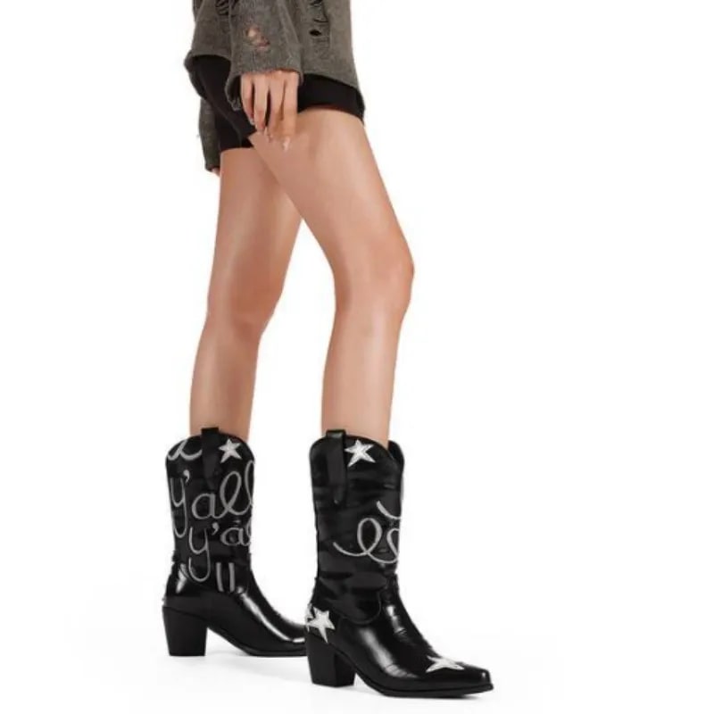 YAOJING Sexy Mid Heeled Boots product photo