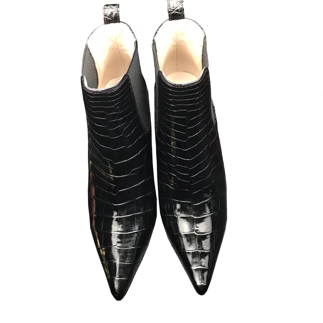 KEXIMA Crocodile Texture Chelsea Boots product photo