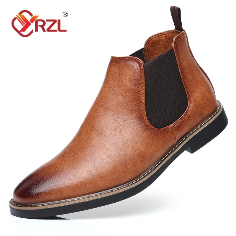 Retro Chelsea Boots | Men's Waterproof Leather Ankle Boots product photo